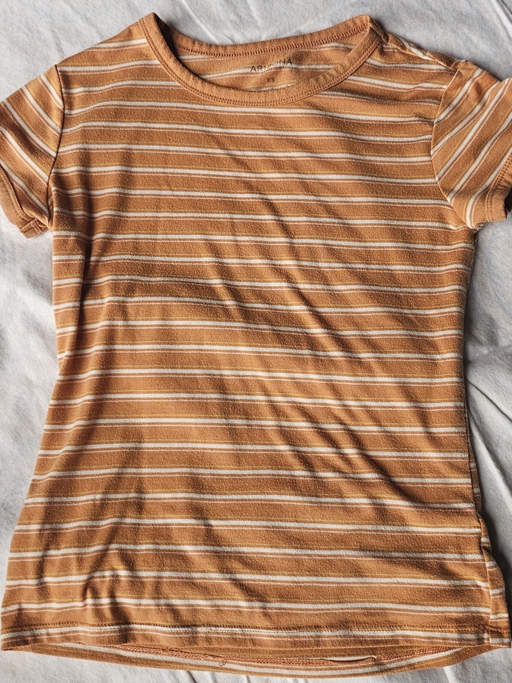 Arizona Jean Company Women's Orange Striped Short-Sleeve Tee